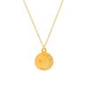 European and American fashion 11K gold round smiley face with diamonds titanium steel necklace INS wind niche versatile stainless steel necklace women