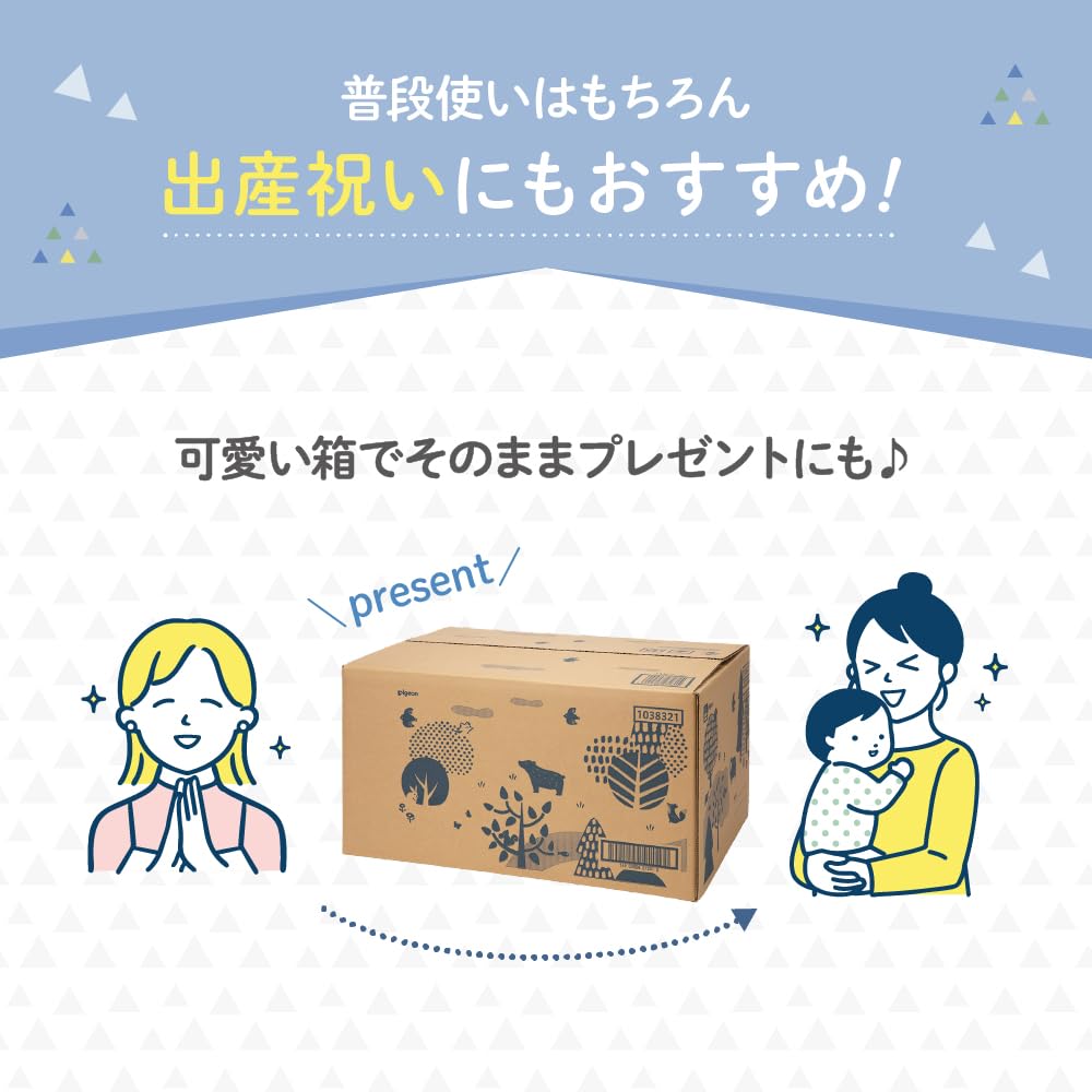 Pigeon Wet Soft and Pure 2560 Wipes Wipes x 32 Wipes, Thick, 99% Water, (80 Packs) [Case Product]