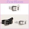 Punk Style Leather Belt With Engraved Alloy Buckle For Casual Youth Fashion