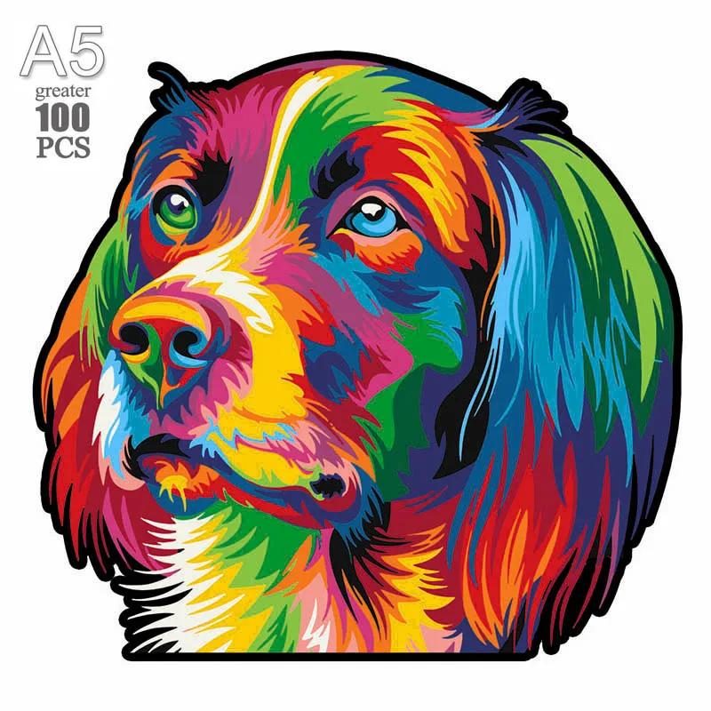 Wooden Puzzle Adult Kids Jigsaw Puzzles Puppy Dog 3D Animal Puzzles Boutique Gift Box Packaging Children Christmas Gifts Toys