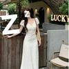 Summer waist temperament design senior sense gentle long dress French coffee break elegant jacquard short sleeve dress female tide