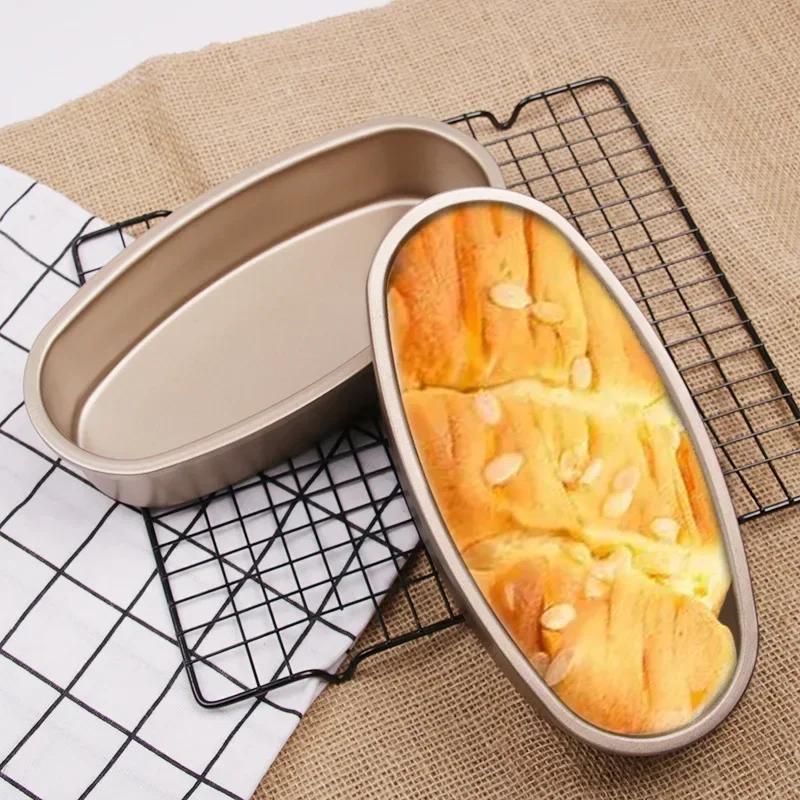 Steel Baking Tray Loaf Baking Bread Tin Oval Carbon Mold Tool Kitchen Non-stick 23CM Cheesecake Accessories Pans