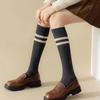 1 Paar Socken Gestreifte Lange Socken Sommer Dünne Mittellange Socken Schmale Wadenstrümpfe Bequem Atmungsaktiv Japanischer Stil Vintage Socken
