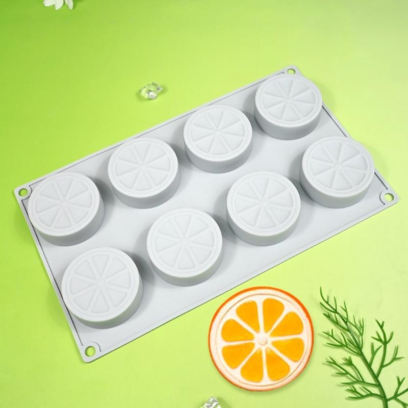 Silicone 8 Cavity Fruit Shape Mousse Cake Mold Set High Temperatures Resistant Dessert Mould Practical Baking Tool