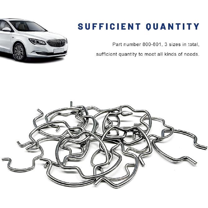 18 PCS Transmission Line Clips, 3 Sizes Rustproof Cooling Line Retainer Clip Replacement, 800-801 Quick Connector Hose Retaining Clips for Most Cars,