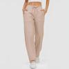 Women's Loose High Waist Solid Color Straight Pocket Casual Sweatpants