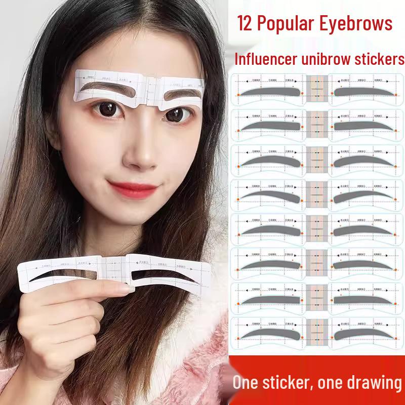 Free Shipping: Beginner Eyebrow Stencil Set with One-Piece Stickers