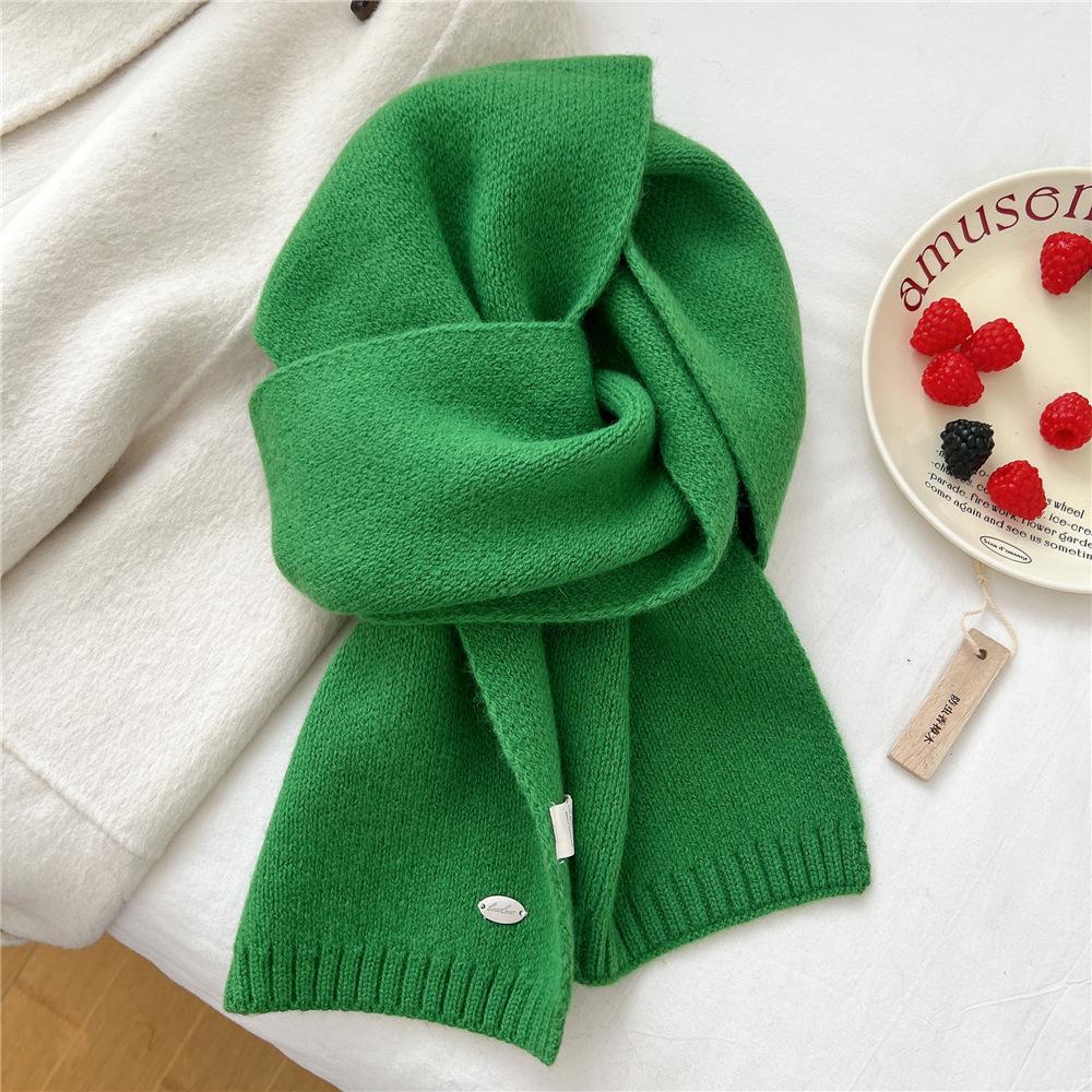 Novo cachecol de cor sólida para mulheres na primavera e no outono, fita versátil, faixa de pulso, decoração da moda, proteção de pescoço para estudantes, cachecol pequeno