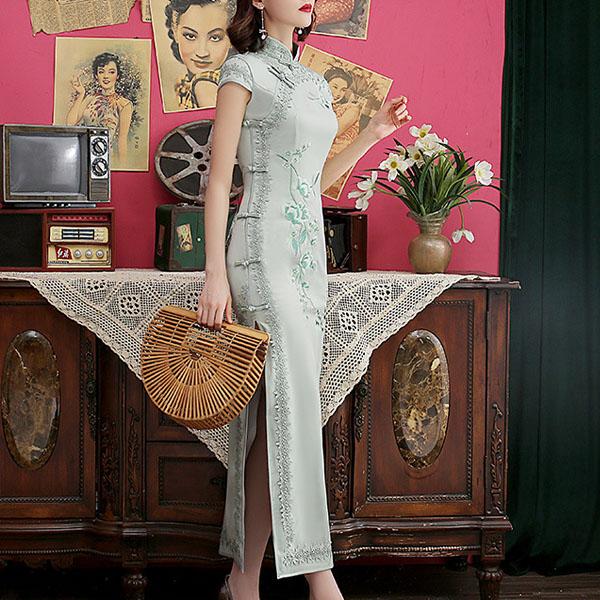 Modern Cheongsam Women's Short Lace Cheongsam Chinese Dress Cheongsam Party Vintage Ao Dai Elegant Dress Improvement