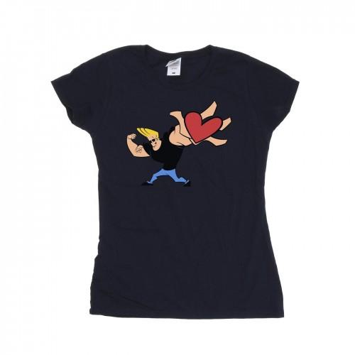 

Johnny Bravo Womens/Ladies Heart Present Cotton T-Shirt білий