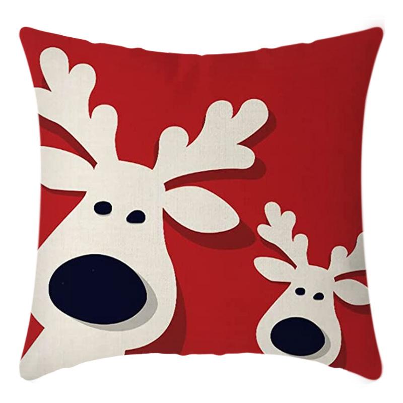 New Christmas Throw Pillow, Polyester Linen, Festive Dress Cushion, Bedroom Living Room Square Pillow, Cushion Pillow Case