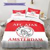 AFC Ajax Pattern Bedding,Quilt Set Quilt Cover Pillowcase Home Birthday Gift(1 * Duvet Cover + 2 * Pillowcase, Without Core)