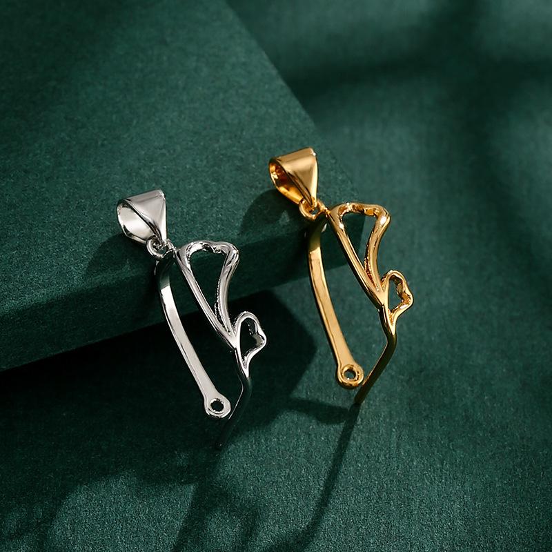 Heart-Shaped Pendant Safety Buckle Necklace for DIY Jade and Crystal Projects