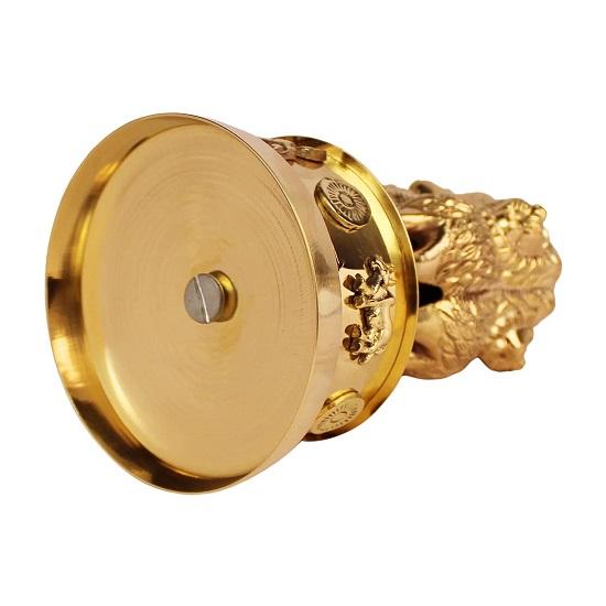 15.24 Cm Royal Craft Huge Brass National Flag Embalmed Table Ashok Pillar