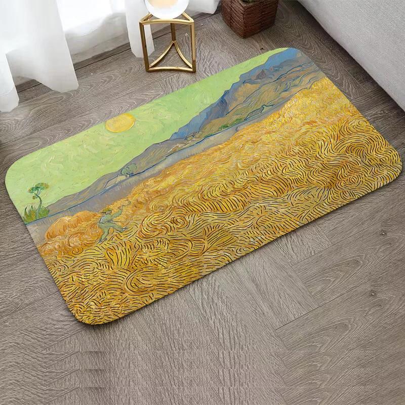 Vincent Van Gogh Starry Night Carpet Art Abstract Rugs Forest Night View Soft Floor Mat for Home Living Room Bedroom Dorm Decor