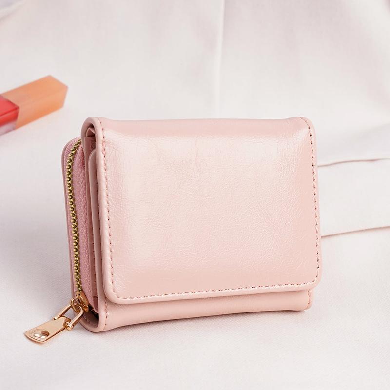 Credit Card ID Card Cash Wallet Women's Wallet Small Wallet Short Wallet Card Bag Zipper Wallet Multi-layer Three-fold