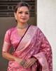 Beautiful rich pallu and jacquard work perfectly on the saree.