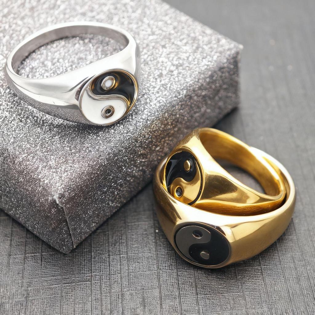 Eastern Bagua Tai Chi Stainless Steel Ring: Niche High-End Titanium Design