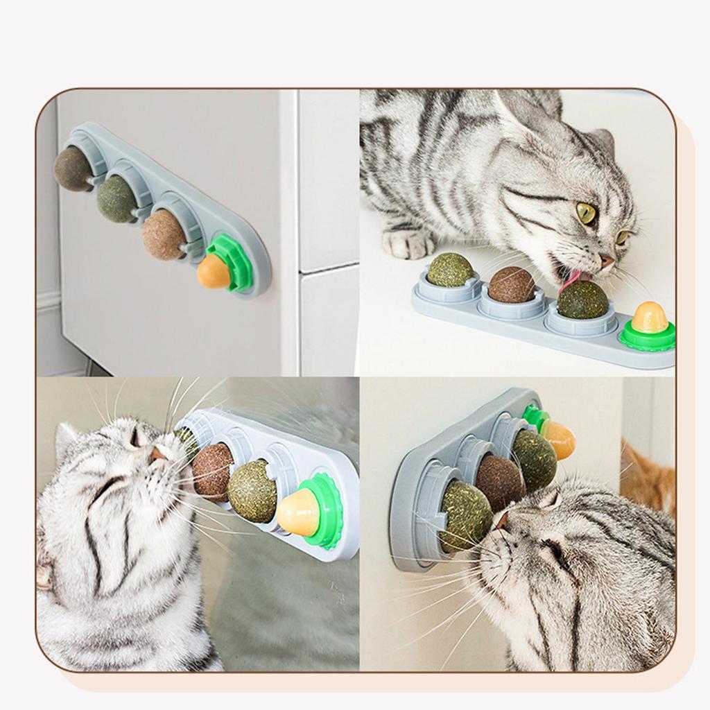 Catnip Balls - Catnip Balls That Stick To The Wall - Healthy Chewable Lickable Snacks For Kittens - Interactive Toys For Cats To Ease Their Anxiety