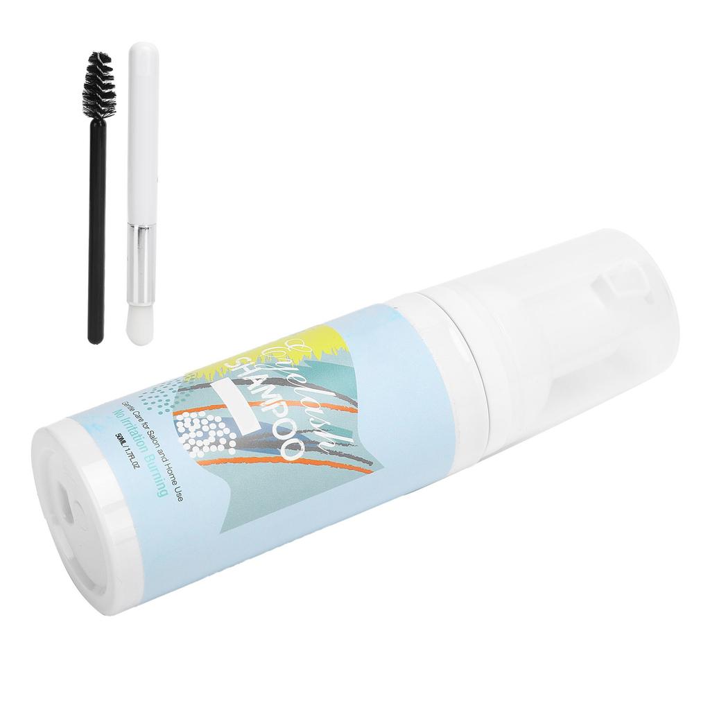 50ml Eyelash Shampoo Moisturizing False Eyelash Extension Shampoo with Brush Tool