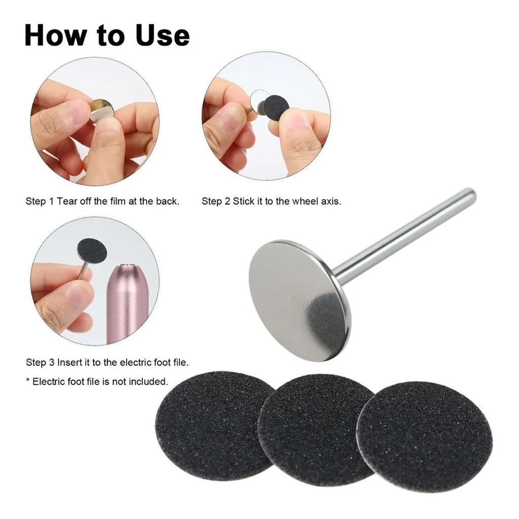 50pcs Replacement Sandpaper Disk for Electric Foot File Callus Remover with Wheel Axis Pedicure Tool for Men Women Dead