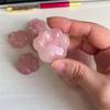 Natural Mineral Crystal Rose Quartz Cat Claw Carving Creative Ornament Special Gift Jewelry Decoration