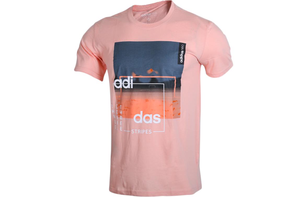 Adidas T Shirts Men s Pink Crew Neck Moderate Straight Fit DU2368 XL