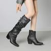 Detachable Design Women Boots High Quality Leather Boot Fashion Pointe Knee-high Boot Stacked Long Tube Boots Botas Largas Mujer