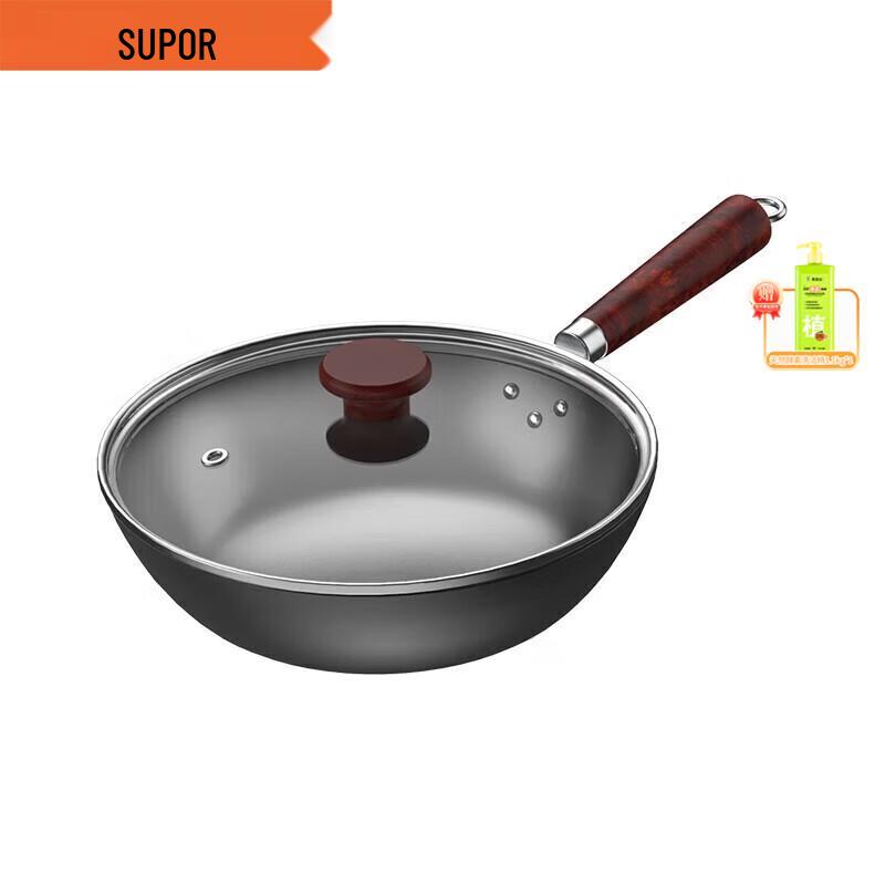 SUPOR Non-Coated Cast Iron Wok, 32cm