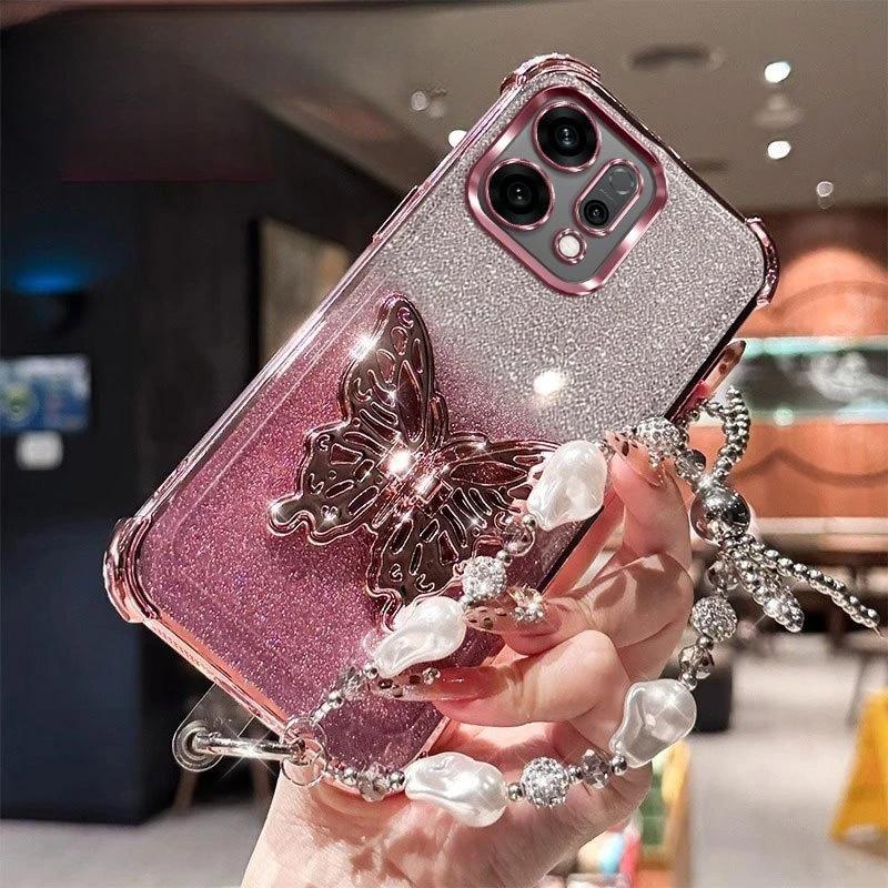 Schmetterling Halter Armband Beschichtung Hülle für Honor X9D X7D X8C X8B X8A X7B X7C X9B X9C X6A X6B X6C X5B X5C Plus Stoßfeste Hülle