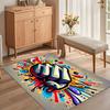 Rainbow Color Raised Fist Colorful Rug, Graffiti Fist Declare Sovereignty Art Carpet, Non-Slip Washable Carpet, Suitable