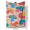Colorful Mushroom Print Flannel Throw Blanket Soft Cozy Fleece for Home Office Sofa and Car All Season Fun Gif