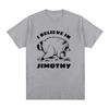 Je Crois en Jimothy T-shirt Jimothy Raton Laveur Dessin Animé Imprimé T-shirt Pur Coton T-shirts Été Femmes Hommes Col Rond Manches Courtes Y2K Tee Décontracté