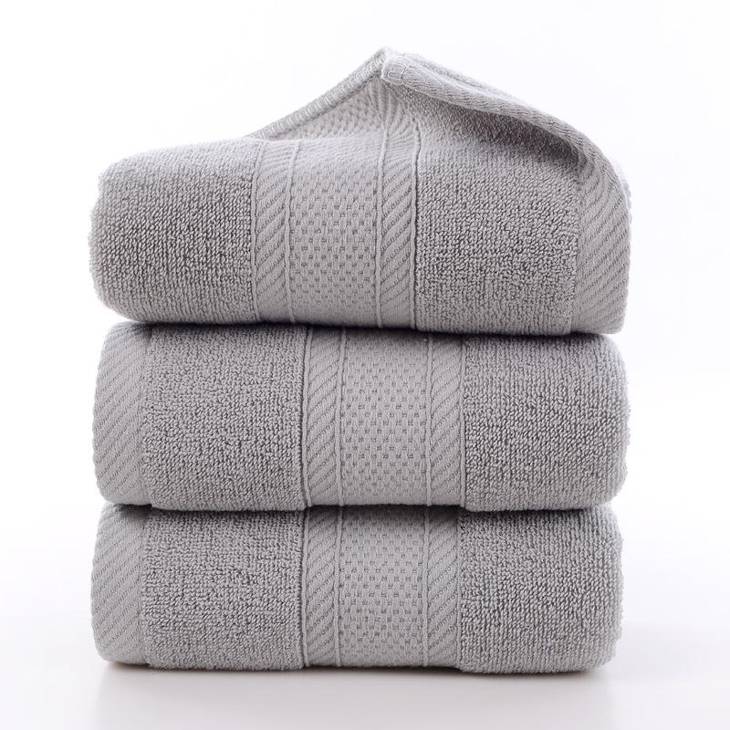 Pure Cotton Towel 35*75cm 100% Cotton Plain Color Thick Adult Face Wash Towel with Embroidery