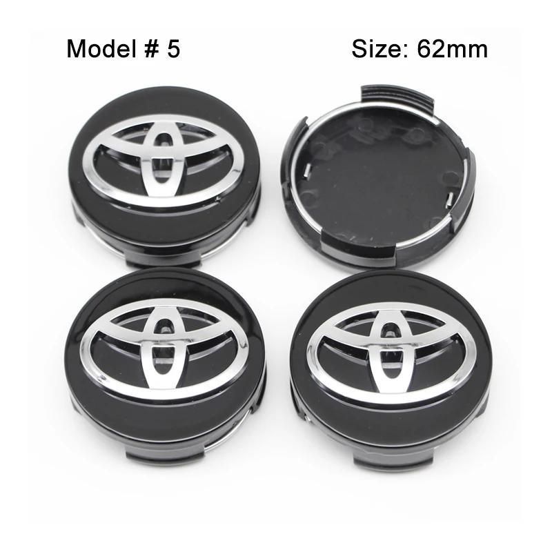 4Pcs 57/62mm Car Wheel Center Hub Cap Rim Cover For Toyota Corolla RAV4 LEVIN Yaris C-HR Camry Prius Prado Car Auto Accessories