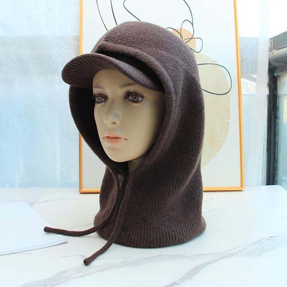 Soft Knit Balaclava Hat Thickened Thermal Scarf Cap Hooded Neck Warmer Cycling