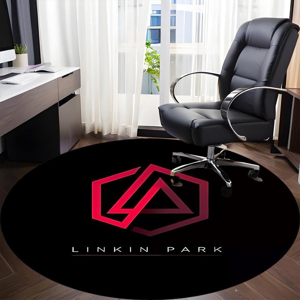 1 Pezzo Tappeto Rotondo da Ufficio Linkin Park, Antiscivolo, Morbido e Durevole Tappeto da Ufficio per Decorazione d'Interni, Perfetto per Ufficio, Bella Decorazione