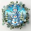 Iron Wall Art Festive Snowman Round Sign Christmas Decor Home Office Gift Holiday Living Room