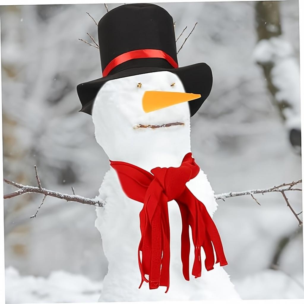 Black Snowman Hat with Nose for Christmas Halloween Party Costume Role Play