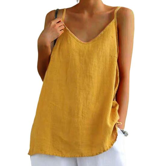 

Женский жилет свободного покроя без рукавов с v-образным вырезом, женская однотонная блузка на слинге 2XL жёлтый
