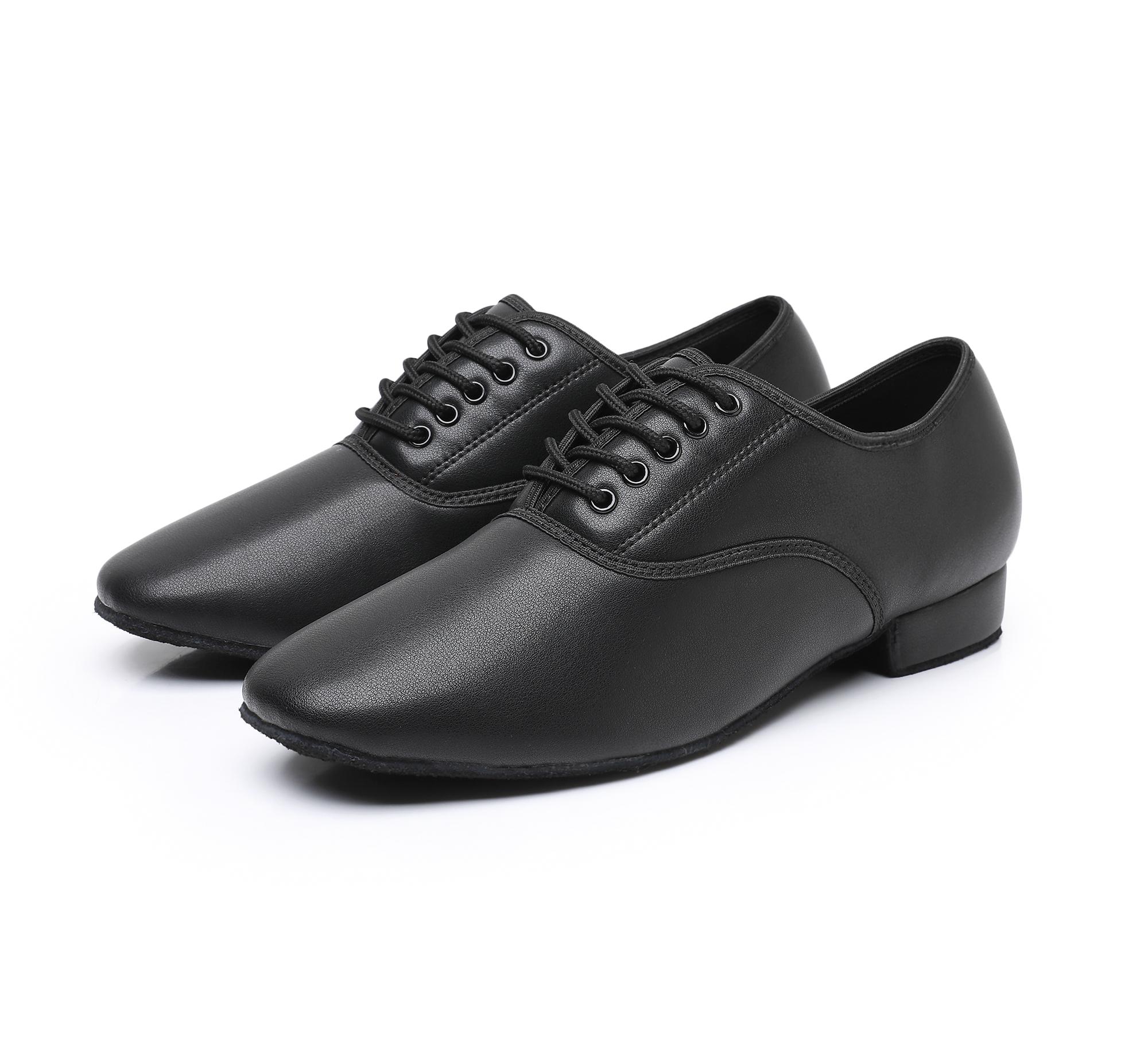 

Leather Men Modern Dance Shoes Soft Soled Dancing Shoes Low Heel Adult Boy s Ballroom Dancing Shoes Heeled 2.5cm 38