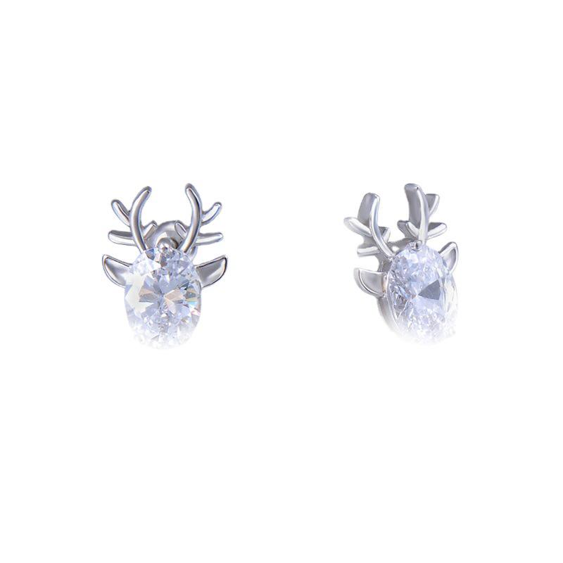 Mini Deer Antler Stud Earrings - Korean Fashion Christmas Gift