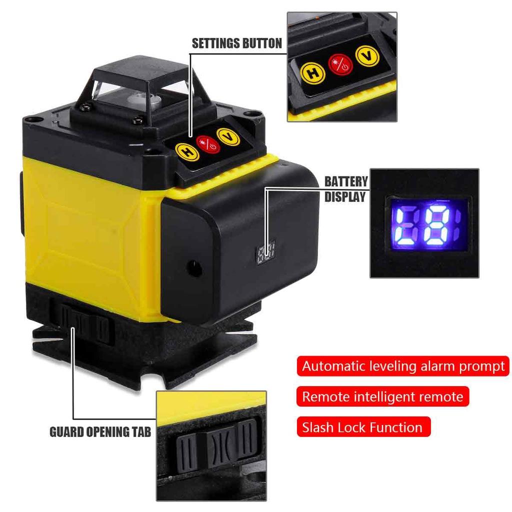 16/12/8 Lines Laser levels APP Control 4D/3D 360 Horizontal&Vertical Cross Self-Leveling Green Beam Measure Tool With 2 Battery