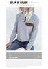 Retro Patchwork Stand Collar Cotton Hoodie for Women - Autumn/Winter Collection