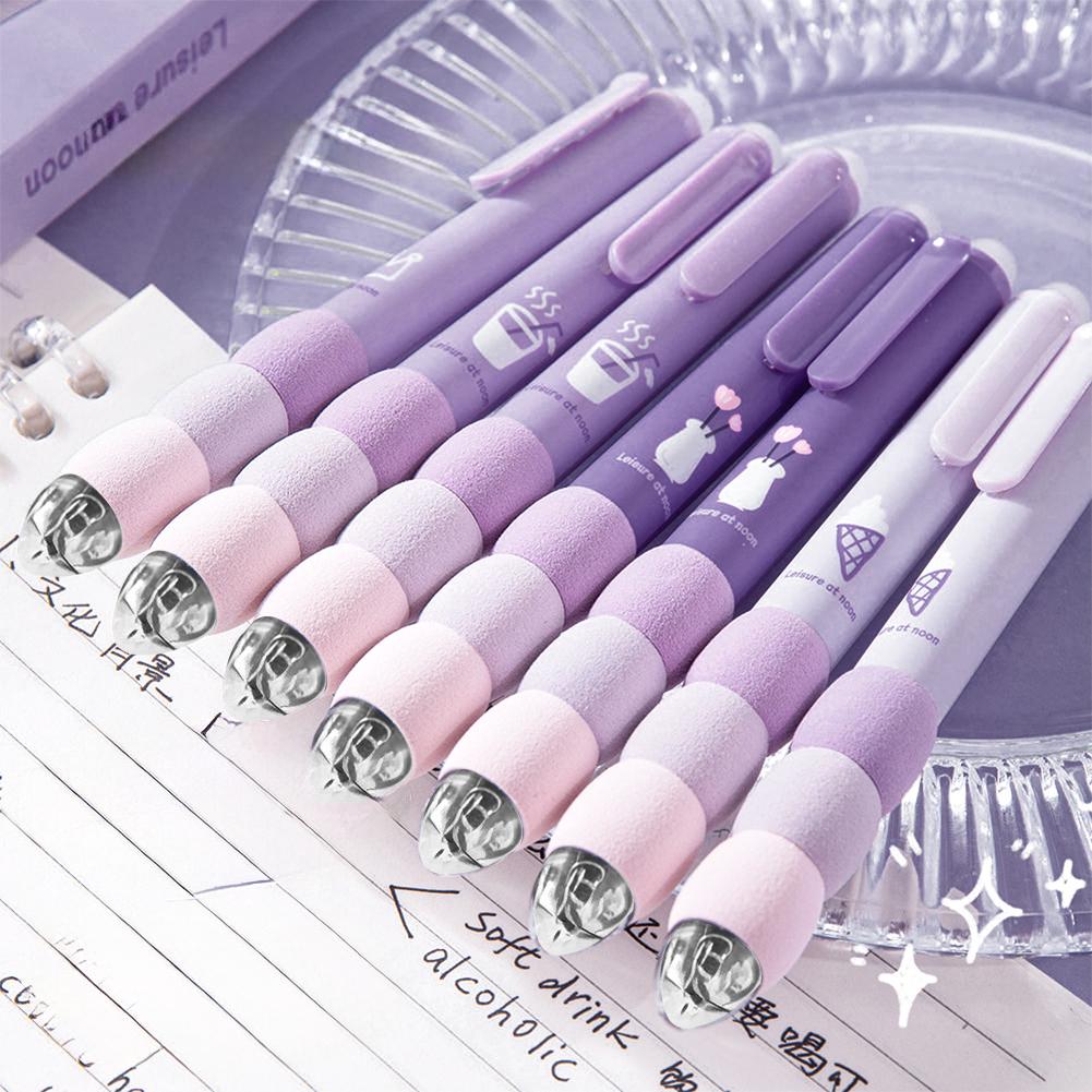 4Pcs/Box 0.5mm Black Ink Colorful Gel Pen Erasable Gel Pen ST Tip Quick Drying Students Stationery Office Accessories