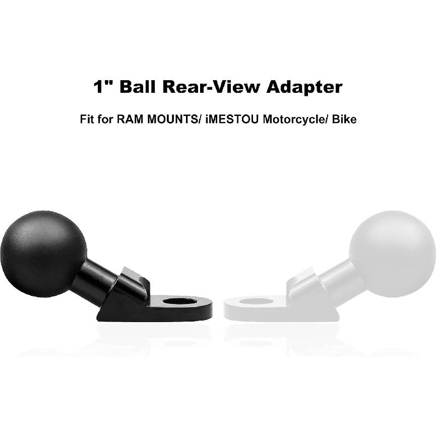 Motorcycle Phone Mount Adapter Fit for RAM Mount & 1 Inch Ball Socket | Rear View Mirror Adapter with 1” Ball, Provides Secure Phone Holding