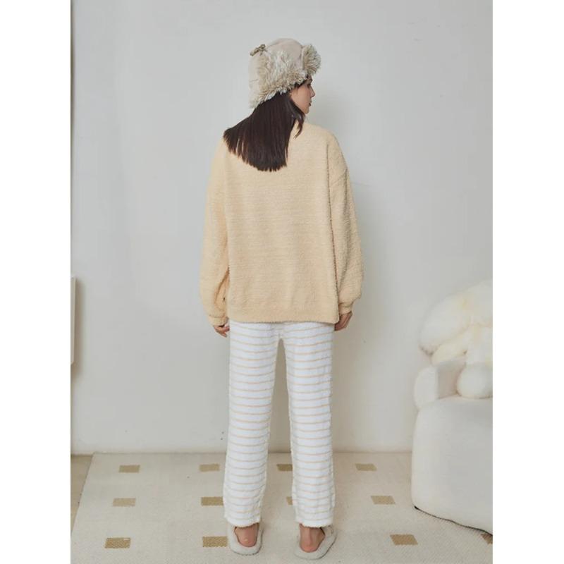 Half-velvet Autumn and Winter New Cat Sweet and Cute Outer Pajamas Women's Home Clothes Set