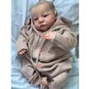 19 tum Redan målad Färdig Reborn Baby Doll Levi Awake Newborn Baby Storlek 3D Hud Synliga ådror Samlarkonstdocka