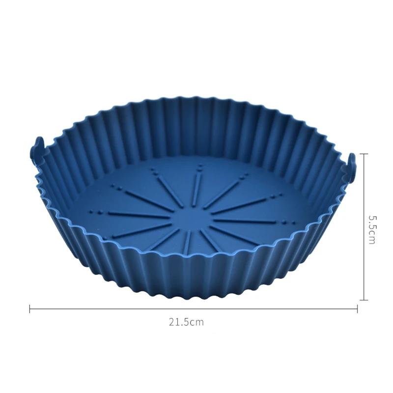 Round Air Fryers Oven Baking Silicone Tray Fried Chicken Basket Mat Air Fryer Silicone Pot Grill Pan Home Kitchen Supplies