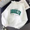Autumn and Winter Loose Women's Hoodie Cross-Border Hot Selling Brooklyn Print Couple Pullover All-Match Sweatshirt